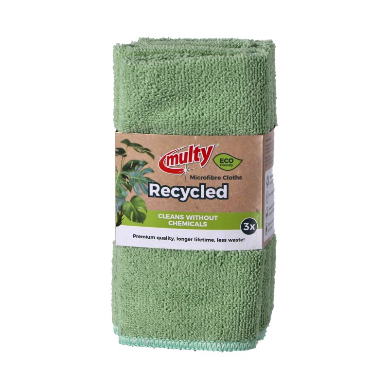 MULTY GERECYCLEDE MICROVEZELDOEKEN 3ST E - 110 0036 - 110-0036