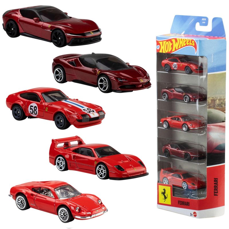 HOT WHEELS DIECAST FERRARI 5-PACK - 303 7887 - 303-7887