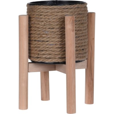 BLOEMPOT HOUT/TOUW OP STANDAARD - 437000450 assorted 001  - 4370000450