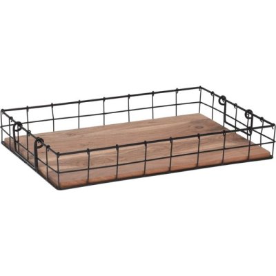 DIENBLAD HOUT ZWART METAAL 42X20 CM - 550x209 - *0010214681
