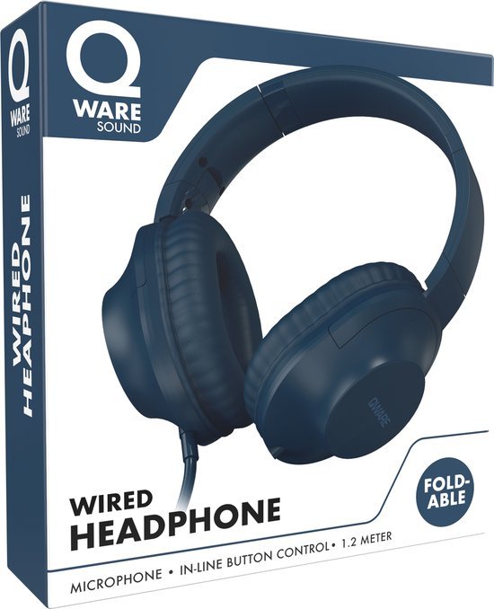 QWARE WIRED HEADPHONE BLUE - 550x678 1 - QWSND-210BU