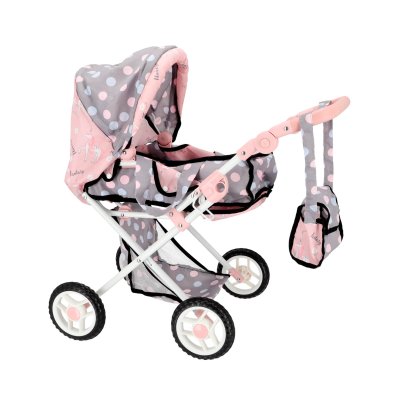 POPPENWAGEN 2 IN 1 GRIJS/ROZE 66,5X37X69 - 552 0642 - 552-0642