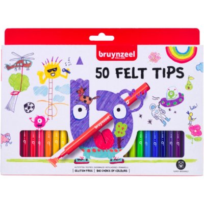 BRUYNZEEL VILTSTIFTEN SET 50 KLEUREN - 650 2501 - 650-2501