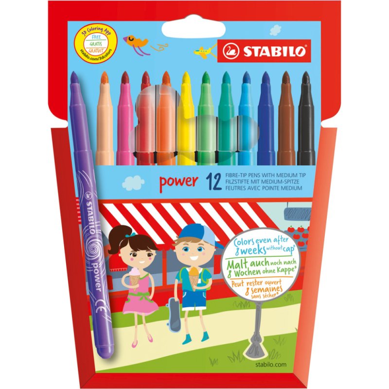 VILTSTIFTEN STABILO POWER STIFTEN 12 STU - 650 2801 1 - 650-2801