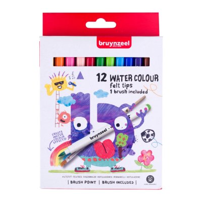 BRUYNZEEL WATERVERF VILTSTIFTEN 12 STUKS - 651 4034 - 651-4034