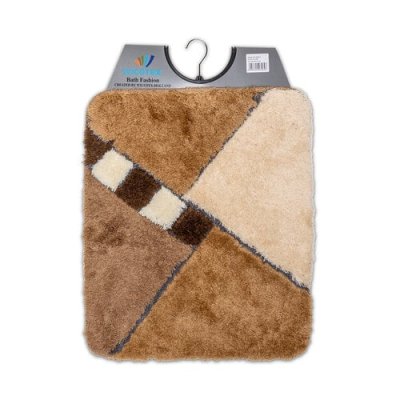 BIDETMAT 50X60 CM. ACRYL BEIGE GEBLOKT 3 - 6926824485646 - 62-06