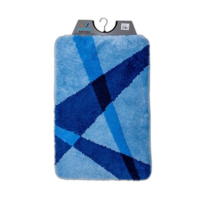 BADMAT 60X90 CM. ACRYL BLAUW GESTREEPT 8 - 6956313006878 - 60-02