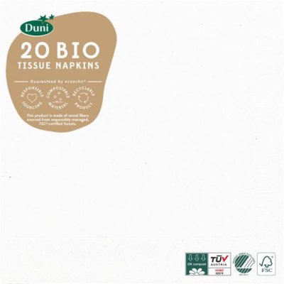 DUNI SERVETTEN BIO WIT 33X33CM - 7321011040308  - 104030