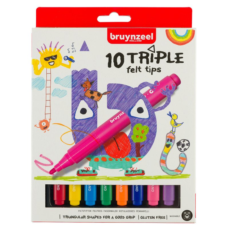VILTSTIFTEN TRIPLE BRUYNZEEL 10 STUKS - 8712079421045 - 650-3010