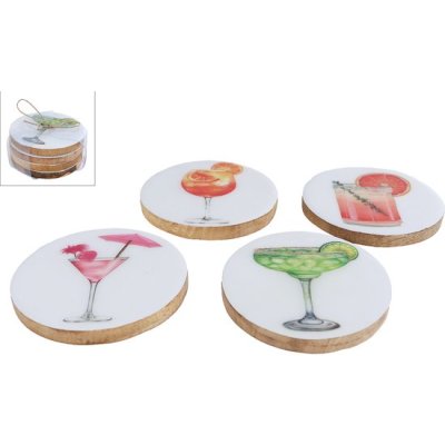 ONDERZETTER COCKTAIL HOUT/EMAILLE 10X10X - 8713219539132 - 8713219539132