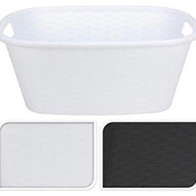 WASMAND RATTAN DECO 60X40X25 35L WIT/ZW - 8718158650900 - Y54980870