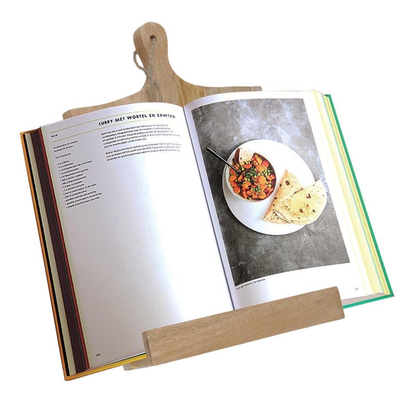 KOOKBOEKSTANDAARD HOUT 25X38X6.5 CM - 8719202025590 1 - A44710370