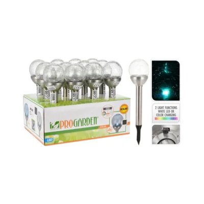 SOLARLAMP GLAZEN BOL INSTELBAAR LICHT - 8719202162660 - DX9200400