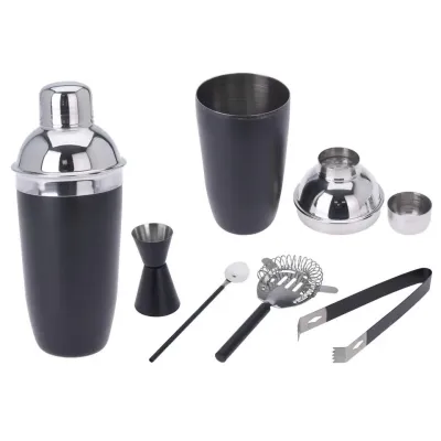 COCKTAIL SHAKER SET 5-DELIG ZWART - 8719987465864 1 - A12405590