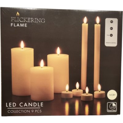 LED KAARSEN SET 9-DELIG MET TIMER REMOTE - 8721037234962 - AX6200120