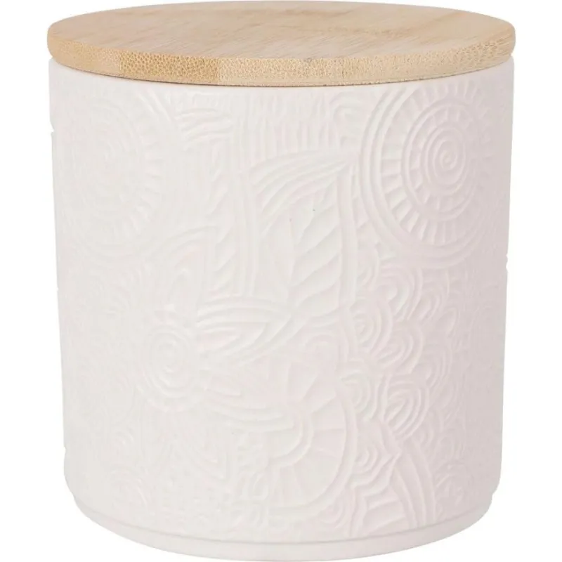 VOORRAADPOT WHITE &amp; WOOD 450ML - 8721037361668 - 529003650