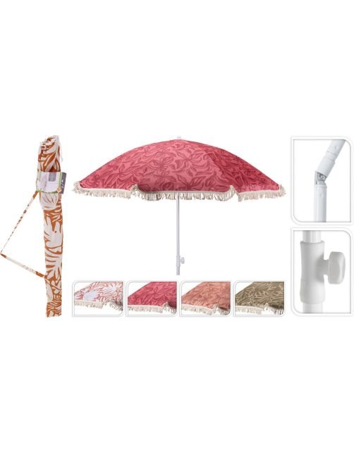 STRAND PARASOL 180CM FLORAL ASSOR UPF30+ - 8721037822664 - X11700780