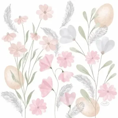 DUNI SERVETTEN SOFT EASTER 33X33CM - Duni servetten soft easter wit 3 laags - 7321012087937