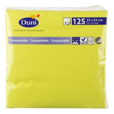 DUNI SERVETTEN YELLOW 3-LAAGS - Large - 104059